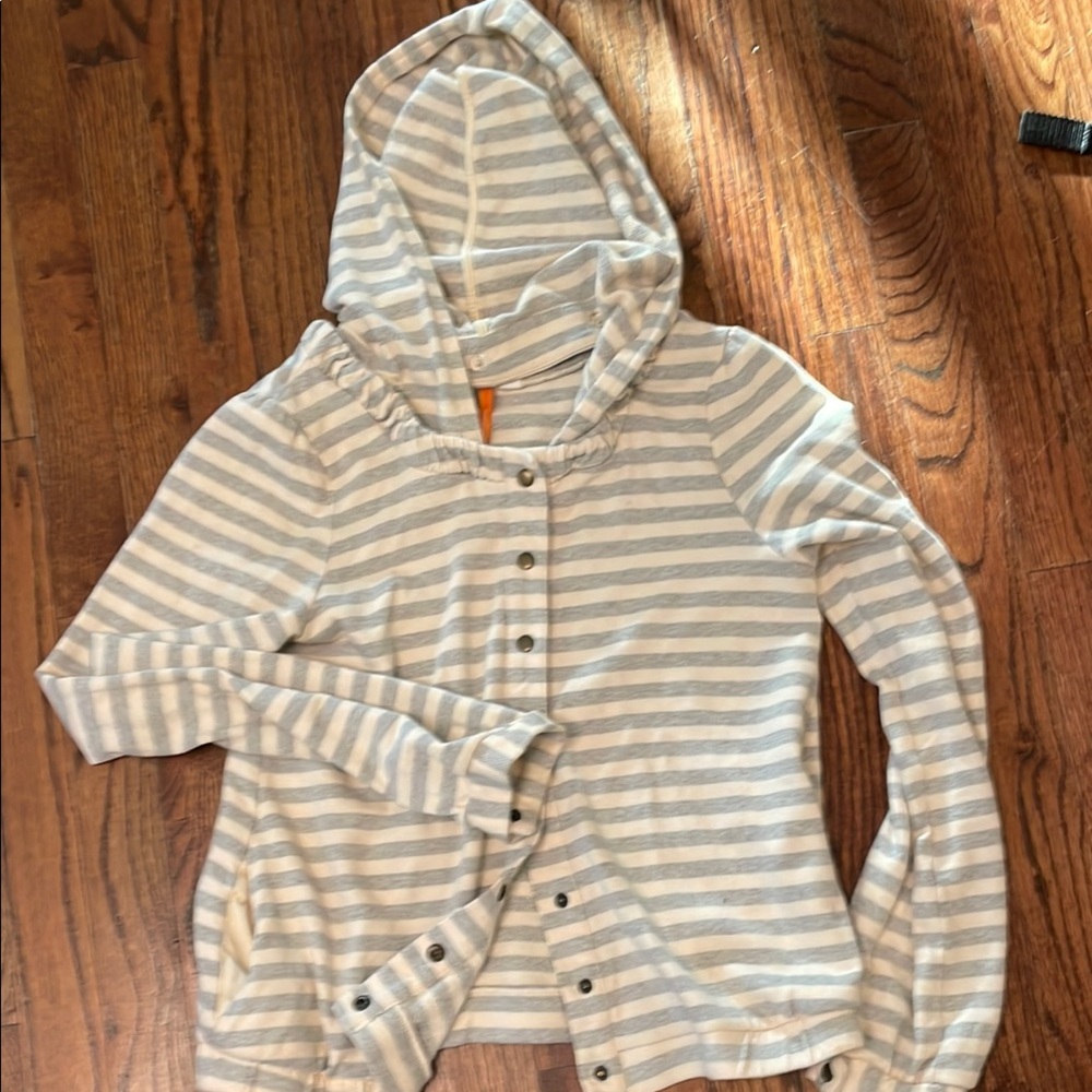 Anthropologie Striped Hoodie Cardigan
